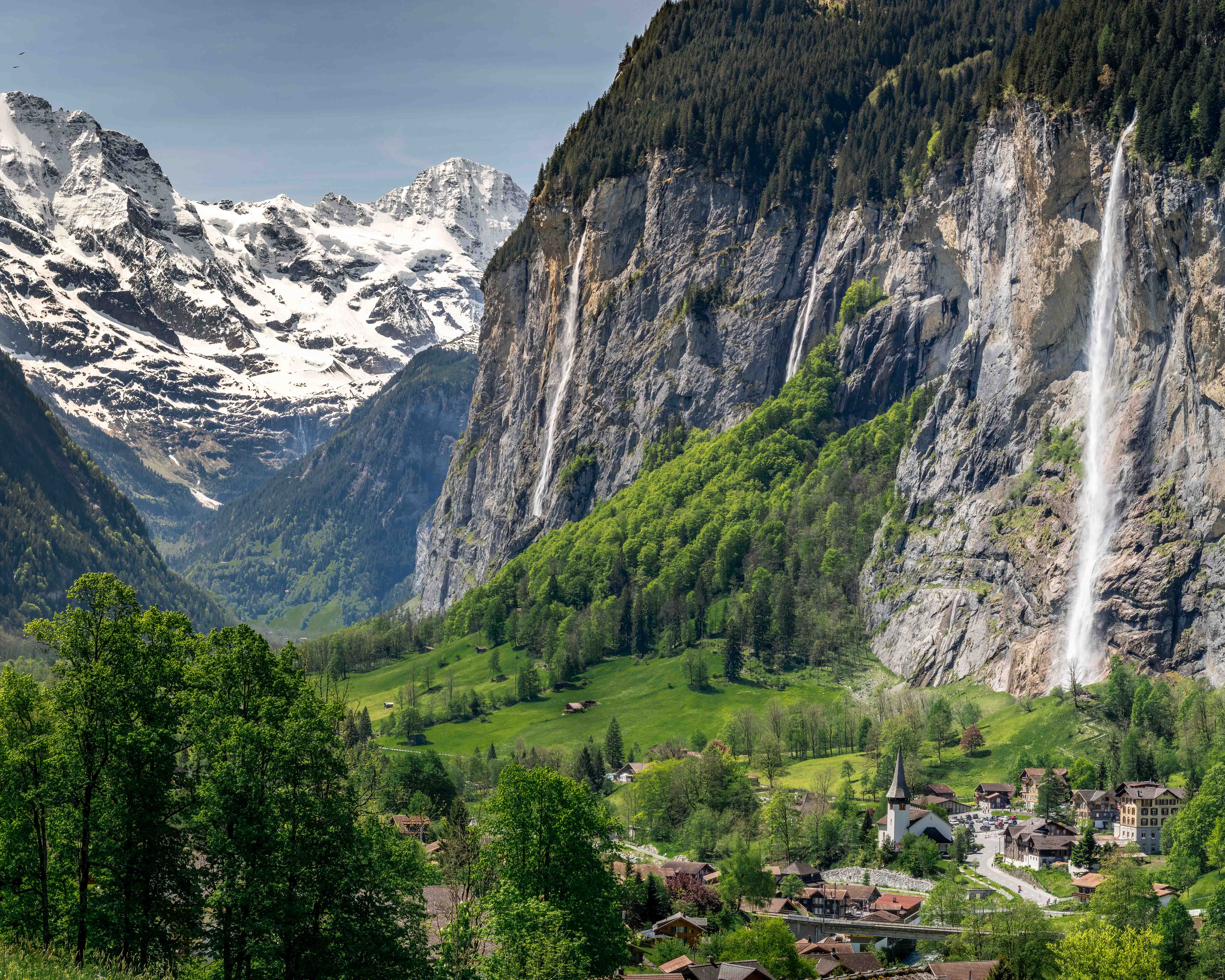 Lauterbrunnen Valley and Staubbach Falls, Switzerland